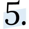 Schwarze Ziffer 5 mit Punkt und quadratischem Element auf hellem Hintergrund, stilvolle Typografie.
