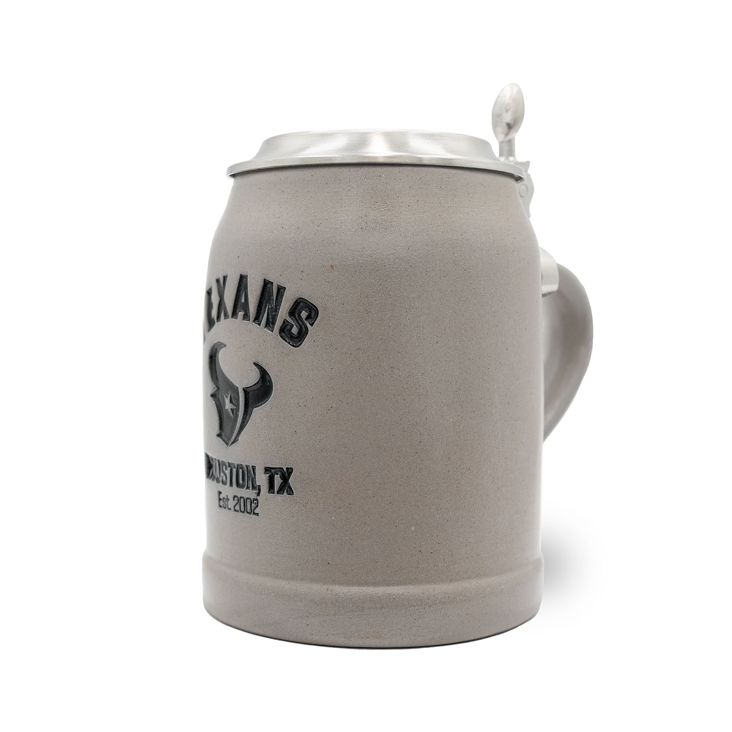 ®NFL PREMIUM Teamkrug Houston Texans aus Keramik, grau, mit Zinndeckel und Logo-Prägung
