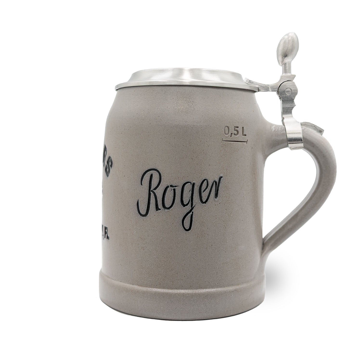 ®NFL PREMIUM Teamkrug Jacksonville Jaguars, grauer Steinkrug personalisiert mit Namen, 0,5 Liter Fassungsvermögen und Zinndeckel