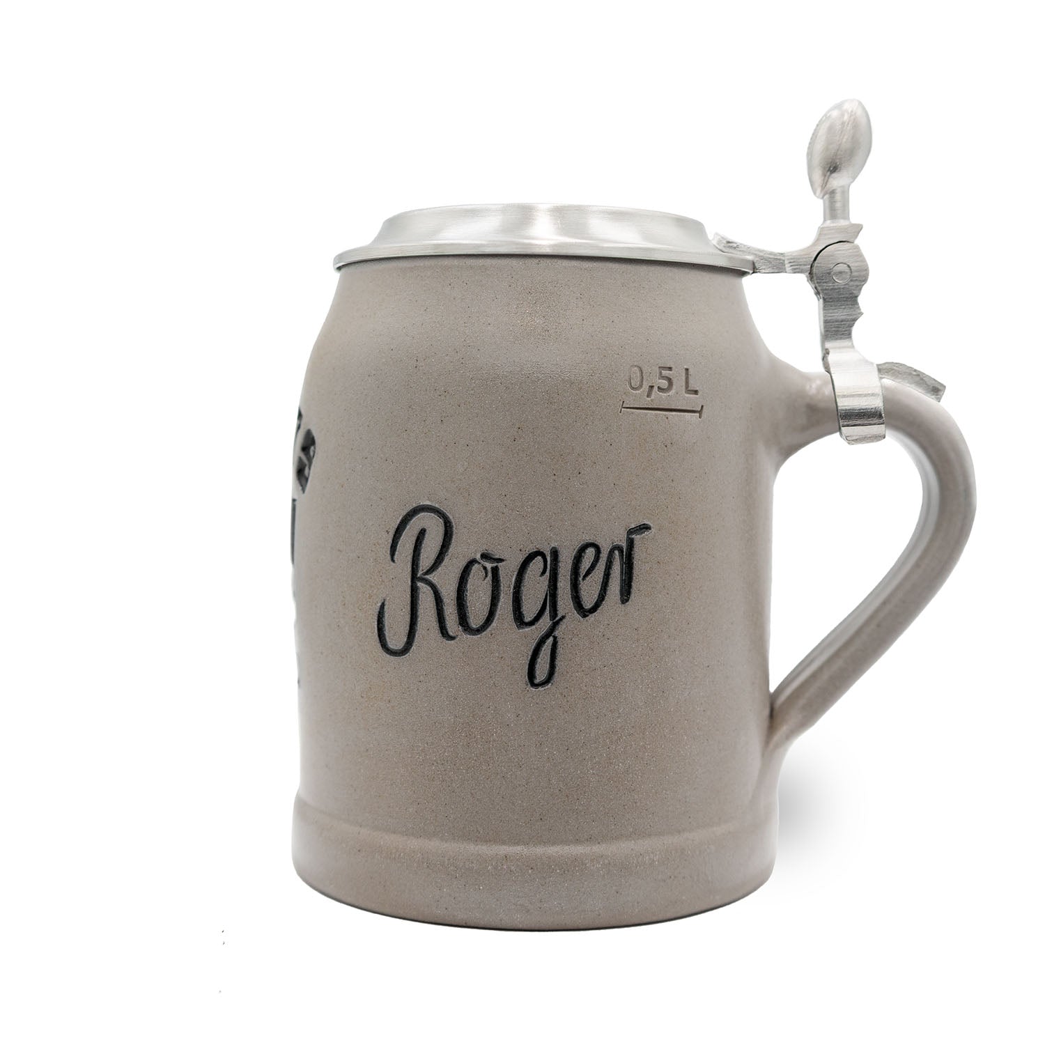®NFL PREMIUM Teamkrug New York Giants aus Keramik mit Zinndeckel und Gravur Roger, 0,5 Liter Fassungsvermögen