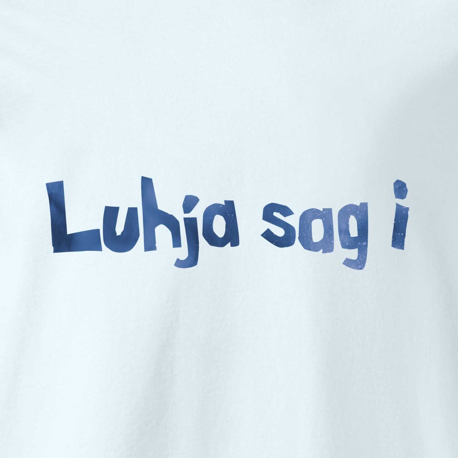 Weißes Engel Aloisius Herren T-Shirt "A Bier sag i" mit blauem Schriftzug und leicht strukturiertem Stoffdetail.